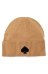 Kate Spade New York Flocked Spade Beanie In 200 Light Tobacco