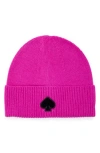 Kate Spade New York Flocked Spade Beanie In 670 Marker Pink