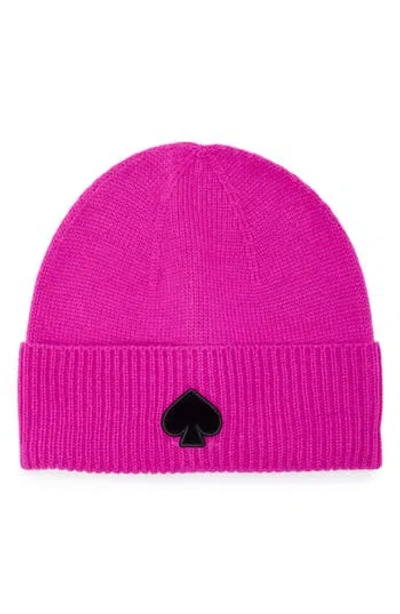 Kate Spade New York Flocked Spade Beanie In 670 Marker Pink