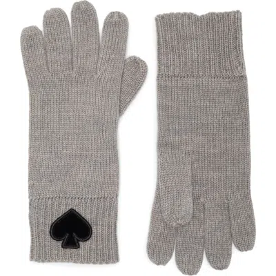 Kate Spade New York Flocked Spade Gloves In Heather Grey