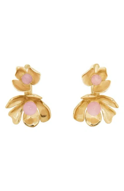 Kate Spade New York Floral Huggie Hoop Earrings In Multi