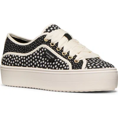 Kate Spade New York Floral Platform Sneaker In Black Multi.