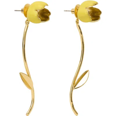 Kate Spade New York Floral Statement Drop Earrings In Yellow