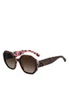 Kate Spade Flynnie Geometric Acetate Sunglasses In Brown Pink Havana