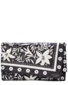 Kate Spade New York Fold Bandana Printed Fabric Clutch In Black