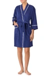 Kate Spade New York French Terry Short Robe In Navy