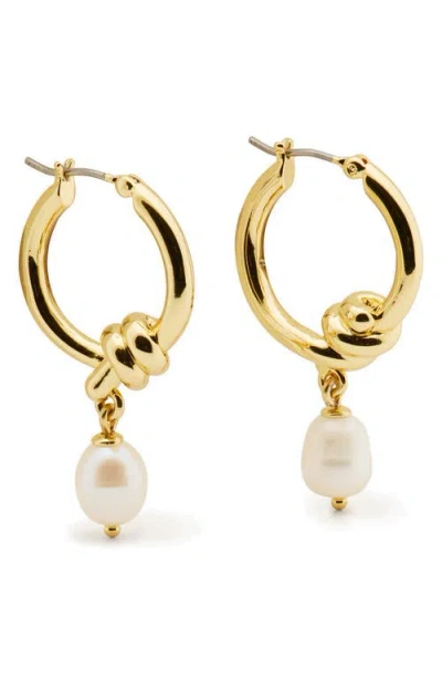 Kate Spade New York Freshwater Pearl Hoop Earrings In Gold