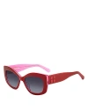 Kate Spade New York Frida Rectangle Sunglasses, 54mm In Red/gray Gradient