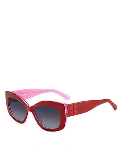 Kate Spade New York Frida Rectangle Sunglasses, 54mm In Red