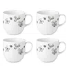 Kate Spade Garden Doodle 4 Piece Mugs Set In White/black