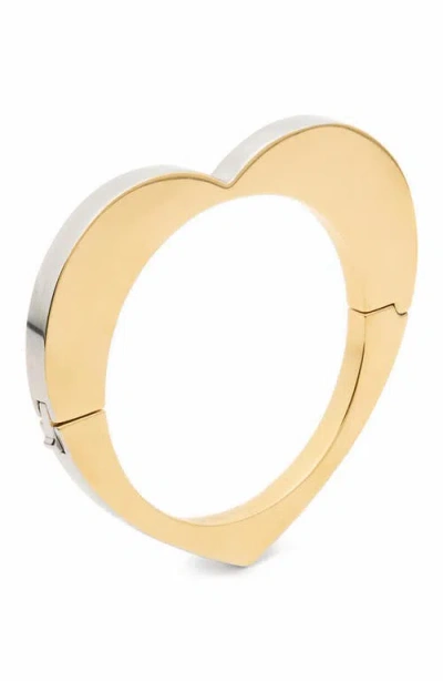 Kate Spade New York Geo Pop Two Tone Heart Bangle Bracelet In Gray