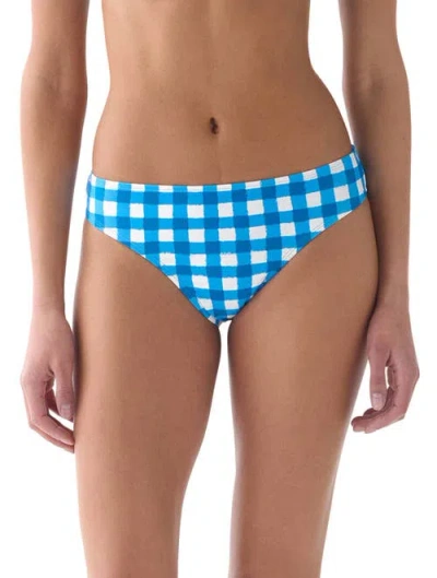 Kate Spade New York Gingham High Cut Bikini Swim Bottom Swimsuit In Blue