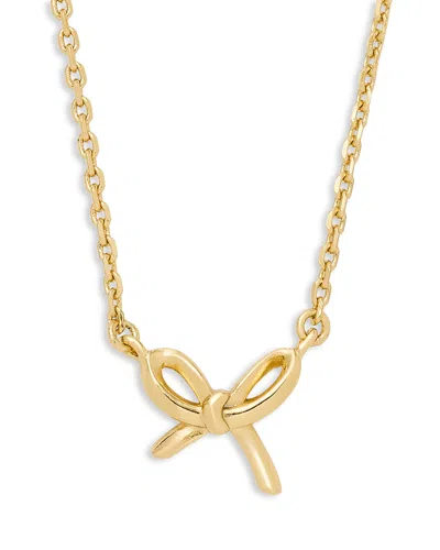 Kate Spade New York Girlie Pearlie Mini Bow Pendant Necklace, 14-16 In Gold