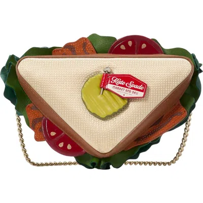 Kate Spade New York Glamwich Embellished Leather Crossbody Bag In Beige Multi