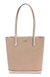 Kate Spade New York Glitter Tinsel Tote Bag In Rose Gold.