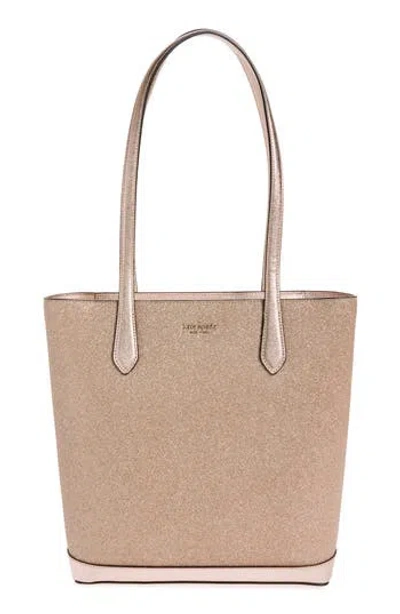 Kate Spade New York Glitter Tinsel Tote Bag In Rose Gold.