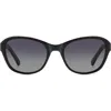 Kate Spade New York Gold 56mm Gradient Rectangular Sunglasses In Black