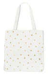 Kate Spade New York Gold Dot Canvas Book Tote In Gold