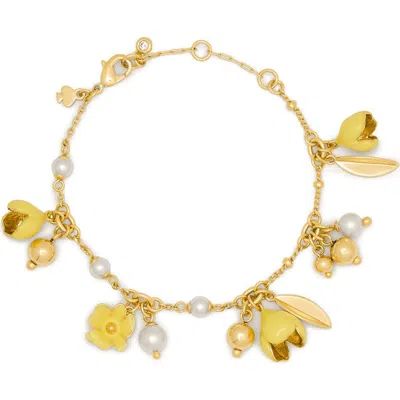 Kate Spade New York Golden Bloom Flower Charm Bracelet