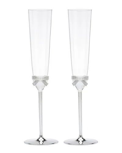 Kate Spade New York Grace Avenue 2pc Champagne Flute Set In Grey
