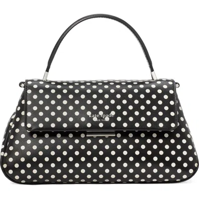 Kate Spade New York Grace Dot Fine Leather Top Handle Bag In Black Multi.