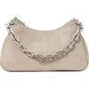 Kate Spade New York Grace Glitter Suede Chain Shoulder Bag In Silver