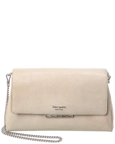 Kate Spade New York Grace Glitter Suede Clutch In Silver