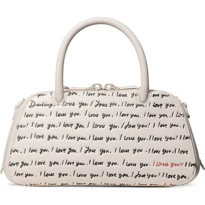 Kate Spade New York Grace I Love You Script Embossed Leather Top Handle Bag In Multi