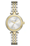 Kate Spade Gracie Round Two Tone Watch In Gold