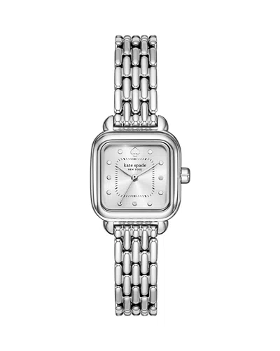 Kate Spade New York Gracie Square Bracelet Watch, 25mm In Silver