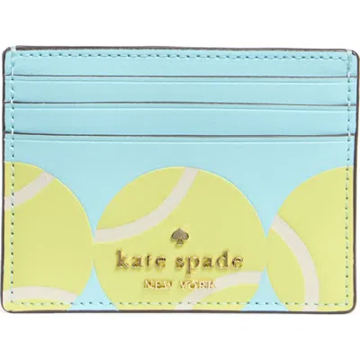 Kate Spade New York Grand Slam Slim Card Case In Aqua Multi