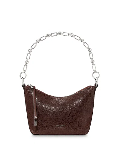 Kate Spade New York Halo Chain Mini Leather Bucket Bag In Brown