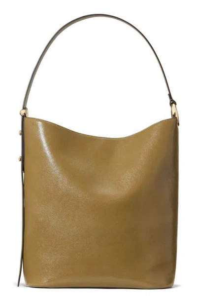 Kate Spade New York Halo Glazed Large Leather Bucket Bag In Green