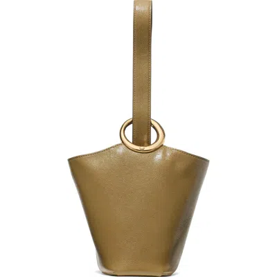 Kate Spade New York Halo Glazed Leather Mini Bucket Bag In Green