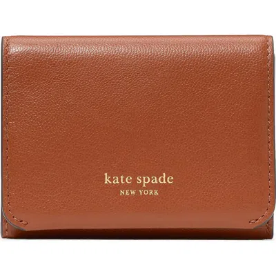 Kate Spade New York Halo Leather Card Case In Brown