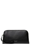 Kate Spade New York Halo Leather Medium Wristlet In Black