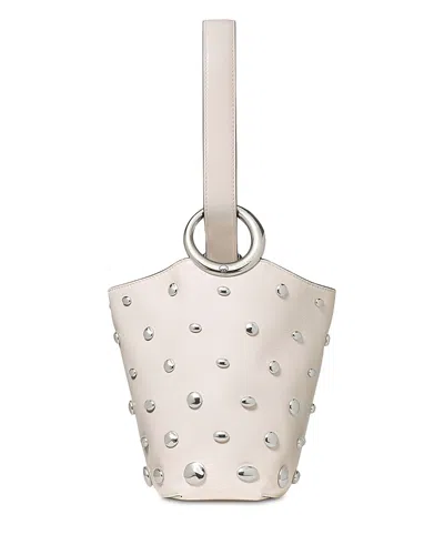 Kate Spade New York Halo Mini Studded Leather Bucket Bag In White