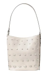 Kate Spade New York Halo Stud Fine Grain Leather Bucket Bag In White