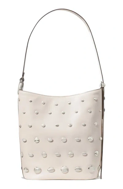 Kate Spade New York Halo Stud Fine Grain Leather Bucket Bag In White