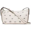 Kate Spade New York Halo Studded Fine Grain Leather Crossbody In White