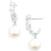 Kate Spade New York Happily Ever After Drop Huggie Earrings In Clear/silver