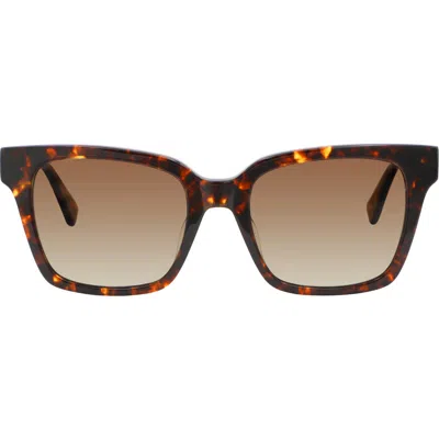 Kate Spade New York Harlow 55mm Polarized Gradient Square Sunglasses In Havana Gold/brown Sf Polar