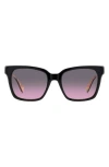 Kate Spade New York Harlow Gs 55mm Gradient Polarized Square Sunglasses In Black/grey Shaded Pink