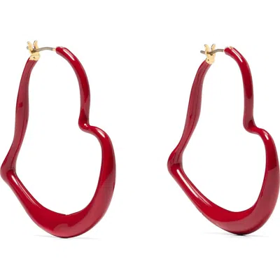 Kate Spade New York Heart Hoop Earrings In Brown