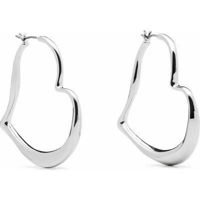 Kate Spade New York Heart Hoop Earrings In Silver