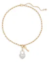 Kate Spade Two-tone Heart Lock & Key Statement Pendant Necklace, 16" + 3" Extender In Two Tone