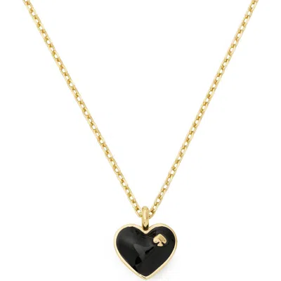 Kate Spade New York Heart Pendant Necklace In Black