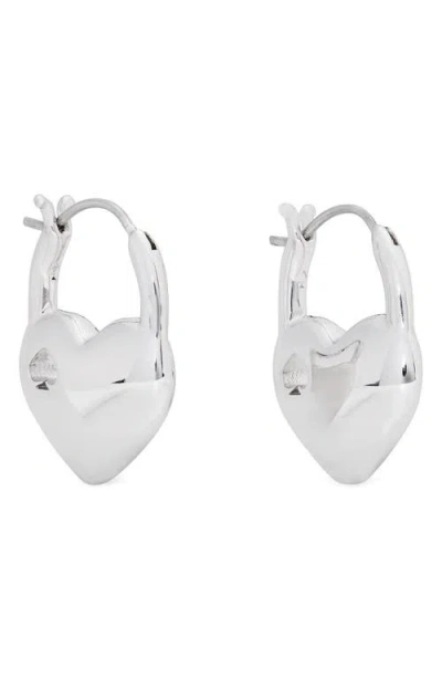 Kate Spade New York Heart Spade Huggie Hoop Earrings In Metallic
