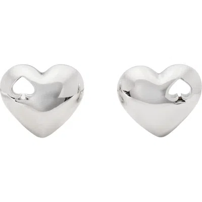 Kate Spade New York Heart Spade Stud Earrings In Metallic