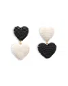 Kate Spade Gold-tone Black & White Beaded Mismatch Drop Earrings In Black/white
